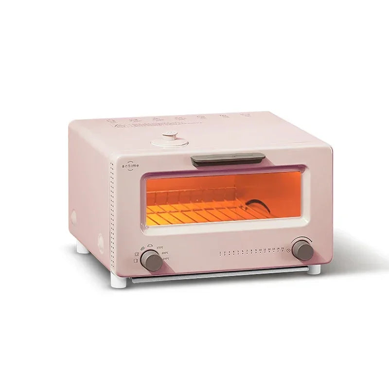 Steam CabinetMultifunctional Mini Oven 10L Mini Microwave Oven Pink Mini Oven Electric For Kitchen