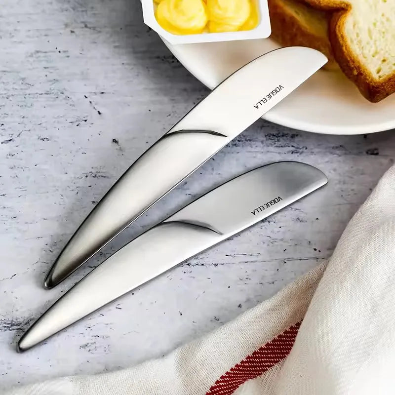 Stainless Steel Butter Knife Holes Cheese Dessert Knife Jam Knife Cutlery Toast Wipe Cream Bread Cheese Cutter Kitchen Tools