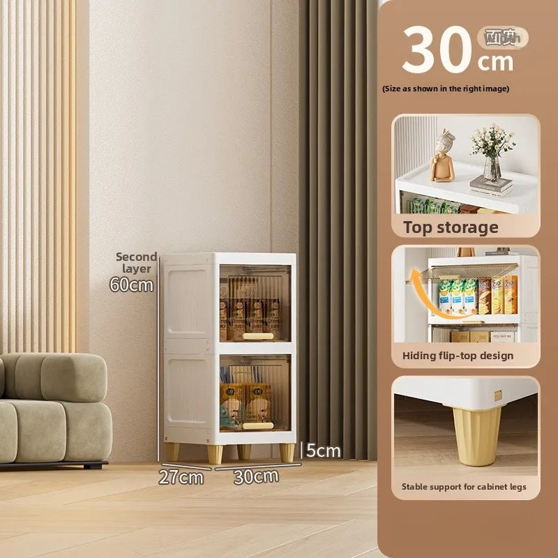 Kitchen Batoom Narrow Space Storage Cabinet Flip Cover Sle Refrigerator Side Storage elf Living Room Bedroom Organizer