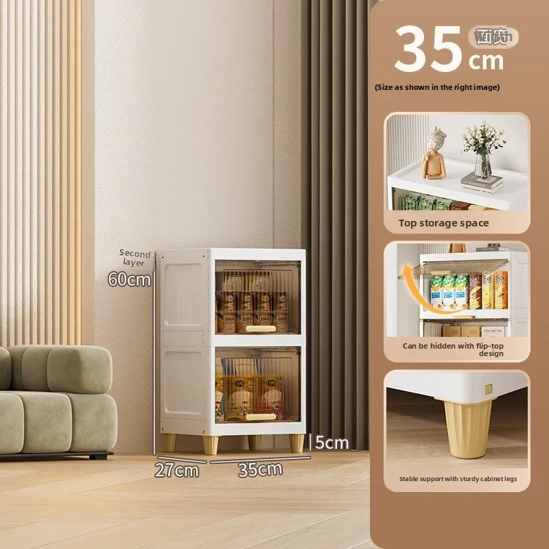 Kitchen Batoom Narrow Space Storage Cabinet Flip Cover Sle Refrigerator Side Storage elf Living Room Bedroom Organizer