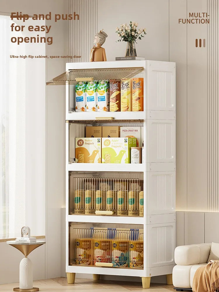 Kitchen Batoom Narrow Space Storage Cabinet Flip Cover Sle Refrigerator Side Storage elf Living Room Bedroom Organizer